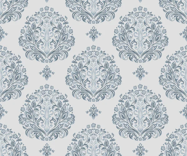 Damask bezszwowy element wzorca. Wektor klasyczny luksus staromodny ozdoba damask, królewski wiktoriański bezszwowe tekstury tapety, tkaniny, opakowanie. Vintage wykwintne kwiatowy wzór barokowy. — Wektor stockowy