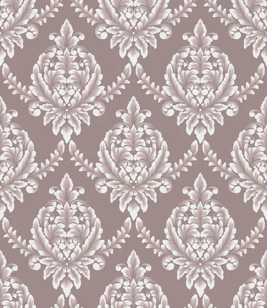 Damas élément de motif sans couture. Décoration damassée classique de luxe vectorielle, texture royale victorienne sans couture pour papiers peints, textile, emballage. Modèle baroque floral exquis vintage. — Image vectorielle