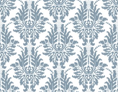 Damask kusursuz desen elementi. Vector klasik lüks, eski moda İspanyol süsü, duvar kağıtları, tekstil, ambalaj için kraliyet Victoria dönemi kusursuz dokusu. Klasik, zarif, çiçekli barok şablonu..