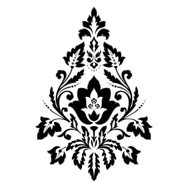 Elemento de damasco vectorial. Ilustración central de damasco aislado. Clásico de lujo antiguo ornamento de damasco, textura victoriana real para fondos de pantalla, textil, envoltura — Archivo Imágenes Vectoriales