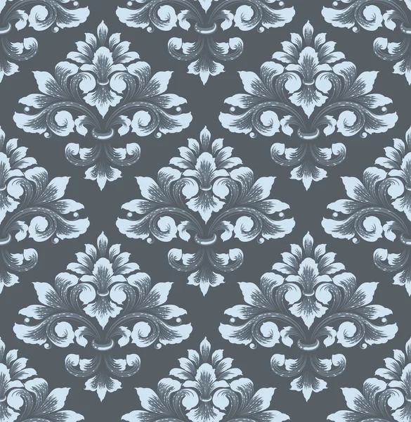 Damast naadloos patroon element. Vector klassieke luxe ouderwetse damast ornament, koninklijke victoriaanse naadloze textuur voor wallpapers, textiel, verpakking. Vintage prachtige bloemen barokke sjabloon. — Stockvector