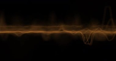 Ses dalgası. Soyut müzik dalgaları salınımı. Fütürist ses dalgası görselleştirmesi. Sentetik müzik teknolojisi örneği. Akort izi. Bozulmuş frekanslar. 4k UHD