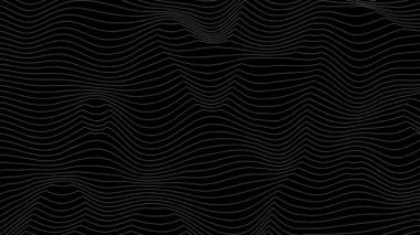Dalga çarpıtma çizgileri olan çok ince çizgili ilmek animasyonu. Soyut gürültü manzarası. Prosedür dalgalanma arka planı. 4k UHD.