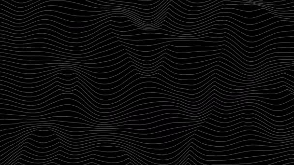 Модная ультратонкая полосатая анимация с волновыми линиями искажения. Абстрактный шумовой пейзаж. Процедурные рябь фон. 4k UHD. — стоковое видео