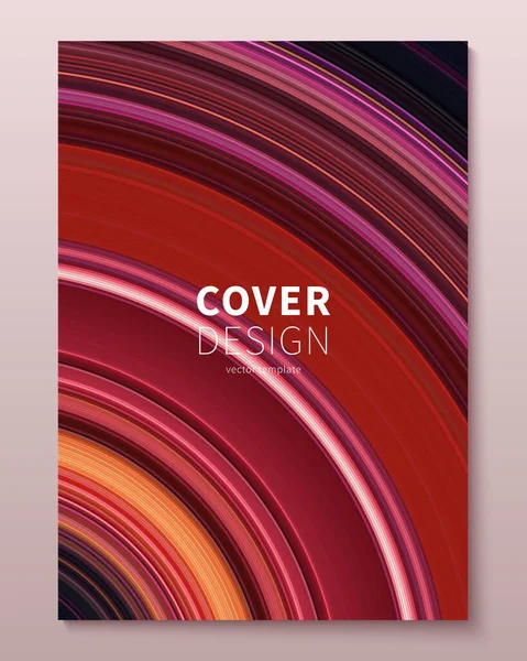 Vektor-Cover-Design-Vorlage mit Farbverlauf verzerrten Linien. Dynamisch minimalistische Illustration. Moderne abstrakte bunte Hintergrund für Poster, Broschüren, Präsentation, Magazin usw.. — Stockvektor