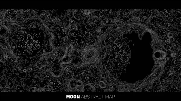 Vector abstracto Luna mapa en relieve. Mapa conceptual de elevación lunar generado. Isolines de elevación de la superficie del paisaje. Mapa geográfico diseño conceptual. Fondo elegante para presentaciones — Archivo Imágenes Vectoriales