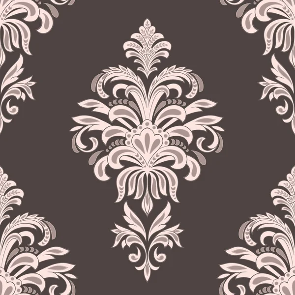 Damast nahtloses Musterelement. Vector klassischen Luxus altmodischen Damast Ornament, königliche viktorianische nahtlose Textur für Tapeten, Textilien, Verpackung. Vintage exquisite florale Barockvorlage. — Stockvektor