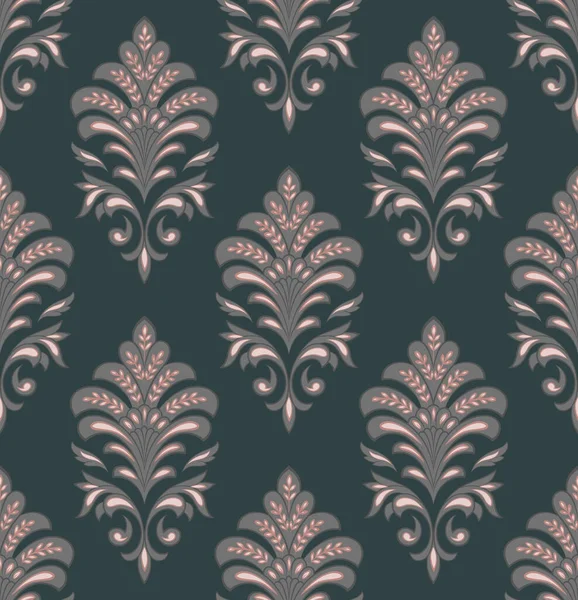 Damas élément de motif sans couture. Décoration damassée classique de luxe vectorielle, texture royale victorienne sans couture pour papiers peints, textile, emballage. Modèle baroque floral exquis vintage. — Image vectorielle