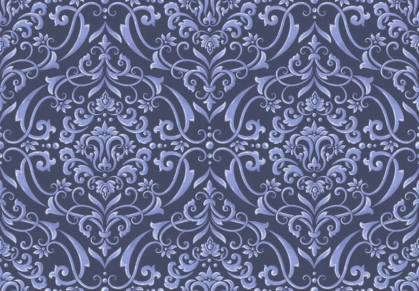 Damast naadloos patroon element. Vector klassieke luxe ouderwetse damast ornament, koninklijke victoriaanse naadloze textuur voor wallpapers, textiel, verpakking. Vintage prachtige bloemen barokke sjabloon. — Stockvector