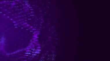 Soyut hareket eden renkli büyük veri bulutu. Bilgi görselleştirme. Sosyal ağ, karmaşık veri tabanlarının finansal analizi. Görsel bilgi karmaşıklığı netleştirmesi. Garip, karmaşık veri bulutu