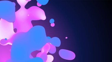 Sıvı menekşe metaforlu organik yapı. Açık arkaplanda renk farkı olan sıvı yapışkan damlacıklar. Akışkan soyut geleceksel şekiller. Vektör illüstrasyonu.