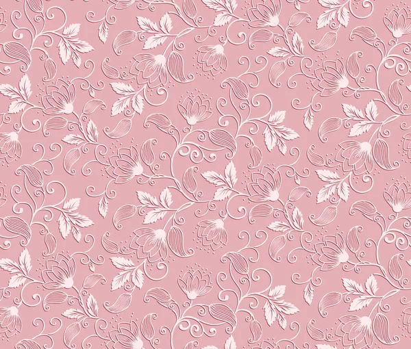 Vector flor sem costura elemento padrão. Textura elegante para fundos. Luxo clássico ornamento floral à moda antiga, textura sem costura para papéis de parede, têxtil, envoltório. — Vetor de Stock