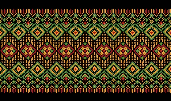 Vector illustration of Ukrainian folk seamless pattern ornament. Ethnic ornament. Border element. Traditional Ukrainian, Belarusian folk art knitted embroidery pattern - Vyshyvanka — Stock Vector