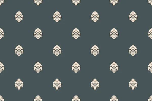 Damast naadloos patroon element. Vector klassieke luxe ouderwetse damast ornament, koninklijke victoriaanse naadloze textuur voor wallpapers, textiel, verpakking. Vintage prachtige bloemen barokke sjabloon. — Stockvector