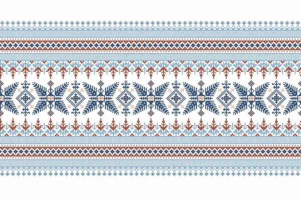 Vector illustratie van Oekraïense folk naadloze patroon ornament. Etnische versiering. Grenselement. Traditioneel Oekraïens, Wit-Russische volkskunst gebreid borduurpatroon - Vyshyvanka — Stockvector
