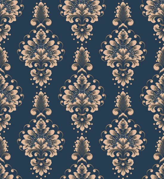 Damast naadloos patroon element. Vector klassieke luxe ouderwetse damast ornament, koninklijke victoriaanse naadloze textuur voor wallpapers, textiel, verpakking. Vintage prachtige bloemen barokke sjabloon. — Stockvector