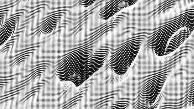 Nokta dalga ses dokusu. Soyut nokta arkaplanı. Teknolojik siber uzay arkaplanı