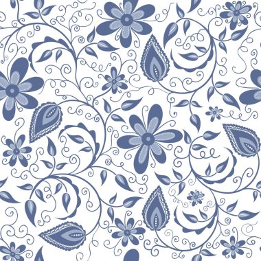 Çiçeksiz desen elementi. Arkaplan için zarif bir doku. Klasik lüks, eski moda çiçek süsü. Duvar kağıtları, tekstil ve ambalaj için pürüzsüz kumaş.