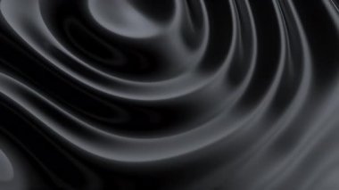 Siyah yüzeyde soyut yansıtıcı dalgalanmalar. Karanlık su dalgaları. Saten kırışır. Döngü 3d canlandırma canlandırması.