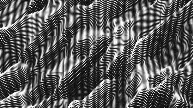 Nokta dalga ses dokusu. Soyut nokta arkaplanı. Teknolojik siber uzay arkaplanı