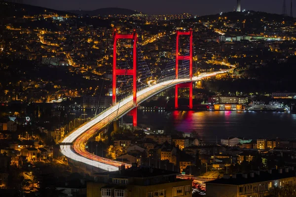 Lovely Istanbul Bosphorus Bridge Night Long Exposure Photo