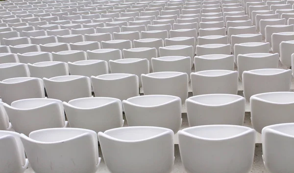 Fileiras Assentos Brancos Vazios Estádio Esportes — Fotografia de Stock