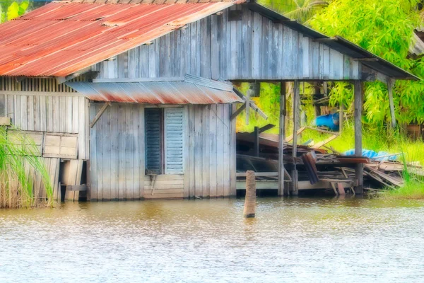 Уникальное Изображение Показывает Заброшенный Дом Привидениями Озере Хуа Хин Таиланде — стоковое фото