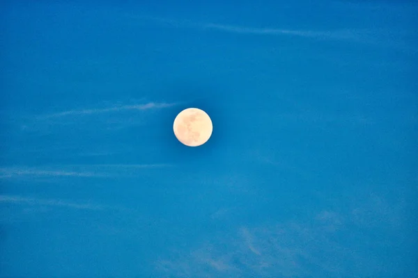 Cette Image Unique Montre Une Pleine Lune Éclatante Nuit Ciel — Photo