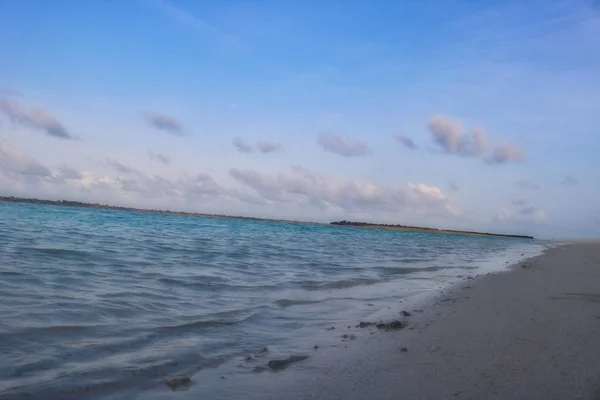 Tento Unikátní Obraz Přírodní Panenská Pláž Ostrově Maledivách Poslední Ráj — Stock fotografie