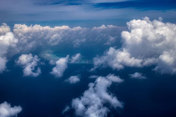 Dieses Einzigartige Bild Zeigt Die Malediven Aus Einem Flugzeug Heraus — Stockfoto