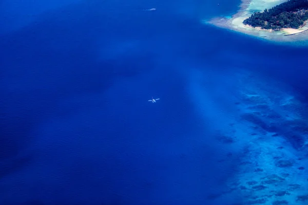 Esta Imagen Única Muestra Las Maldivas Fotografiadas Desde Avión Desde —  Fotos de Stock