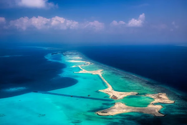 Esta Imagen Única Muestra Las Maldivas Fotografiadas Desde Avión Desde — Foto de Stock