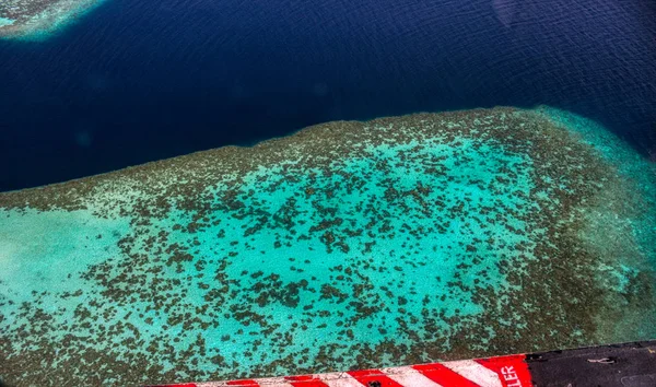 Questa Immagine Unica Mostra Maldive Fotografate Aereo Dall Alto Possono — Foto Stock