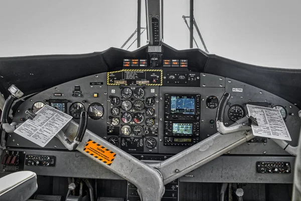 Nesta Foto Única Você Pode Ver Cockpit Dentro Hidroavião Nas — Fotografia de Stock