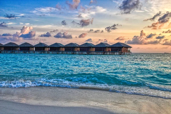 Esta Imagen Única Playa Natural Una Isla Las Maldivas Último — Foto de Stock