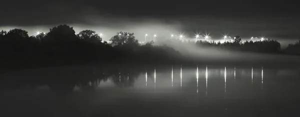 Night fog on the river