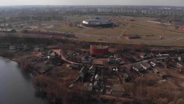 빙궁을 배경으로 보브루스크 요새의 파노라마 — 비디오