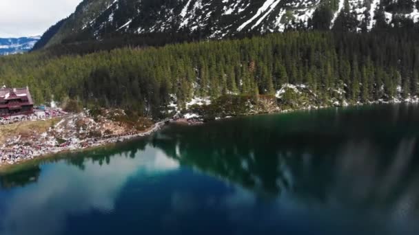 Pohled Hory Mraky Horské Jezero Výšky — Stock video