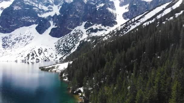 Вид Горы Облака Горное Озеро Высоты — стоковое видео