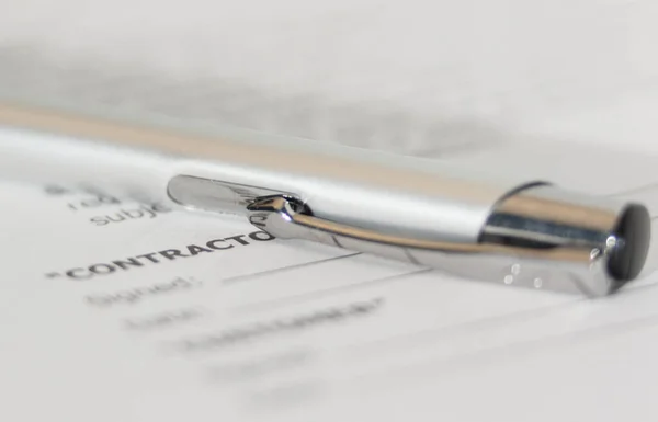 Długopis Kontrakt Rentowna Koncepcja Kontraktu Biznesowego Zbliżenie — Zdjęcie stockowe