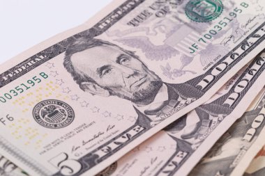 Amerikan dolarlarının dokusu. Dolar banknotlarının geçmişi. Yakın plan.