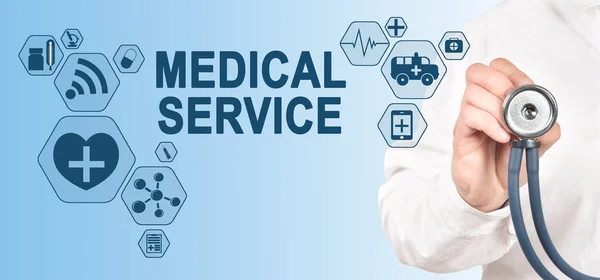 Service Médical Diagnostic Médical Concept Santé Docteur Avec Stéthoscope — Photo