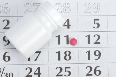 Tıp konsepti. Bir takvim tabletinin resepsiyonunun planlanması