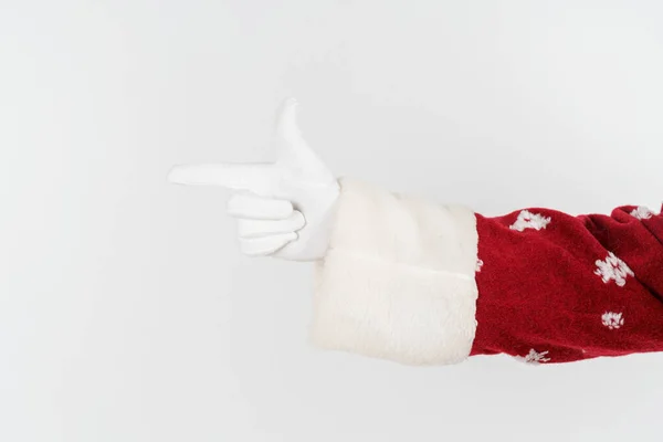 Natale Capodanno Concetto Mano Babbo Natale Mostra Gesto Classe Fondo — Foto Stock