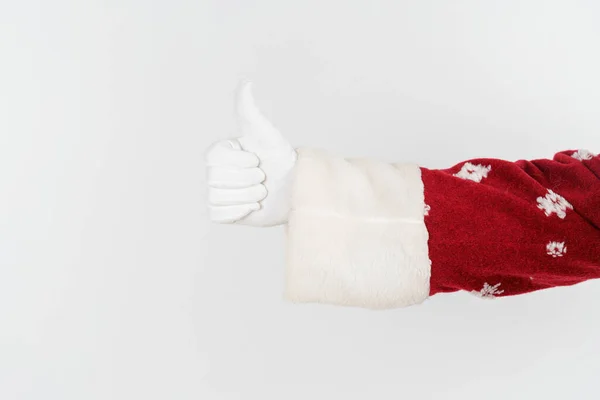 Christmas New Years Concept Hand Santa Claus Shows Gesture Class — Stock Photo, Image