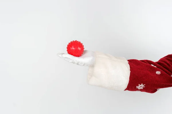 New Year Villain Concept Santa Claus Holding Virus His Hands — Stock Photo, Image