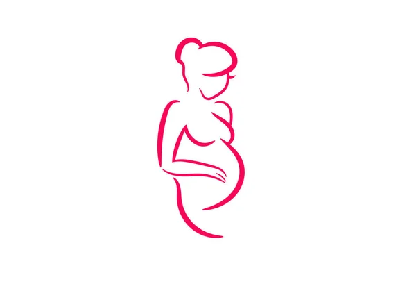 Pregnant Women Vector Template — Stock Vector