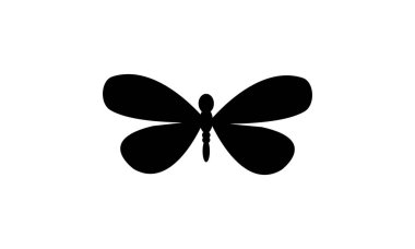 Kelebek siyah vektör illüstrasyon şablonu.