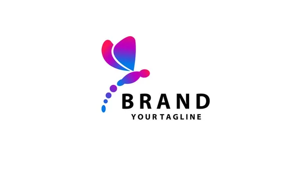 Dragonfly Abstrakcyjny Kolor Logo Symbol Kreatywne Logo Projekt Ilustracji — Wektor stockowy