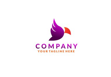 Renkli Kuş Soyut Logo tasarım vektör şablonu. Uçan Dove Logotype konsept simgesi.
